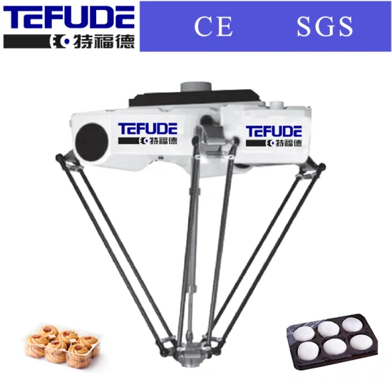 Système robotique parallèle à 4 axes Sélecteur de robot automatique bras de robot d'emballage pour biscuit biscuit gâteau chocolat dans une boîte ou chargement dans un emballage en carton